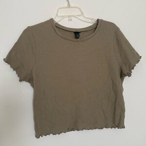 Light Brown Basic Crop Top